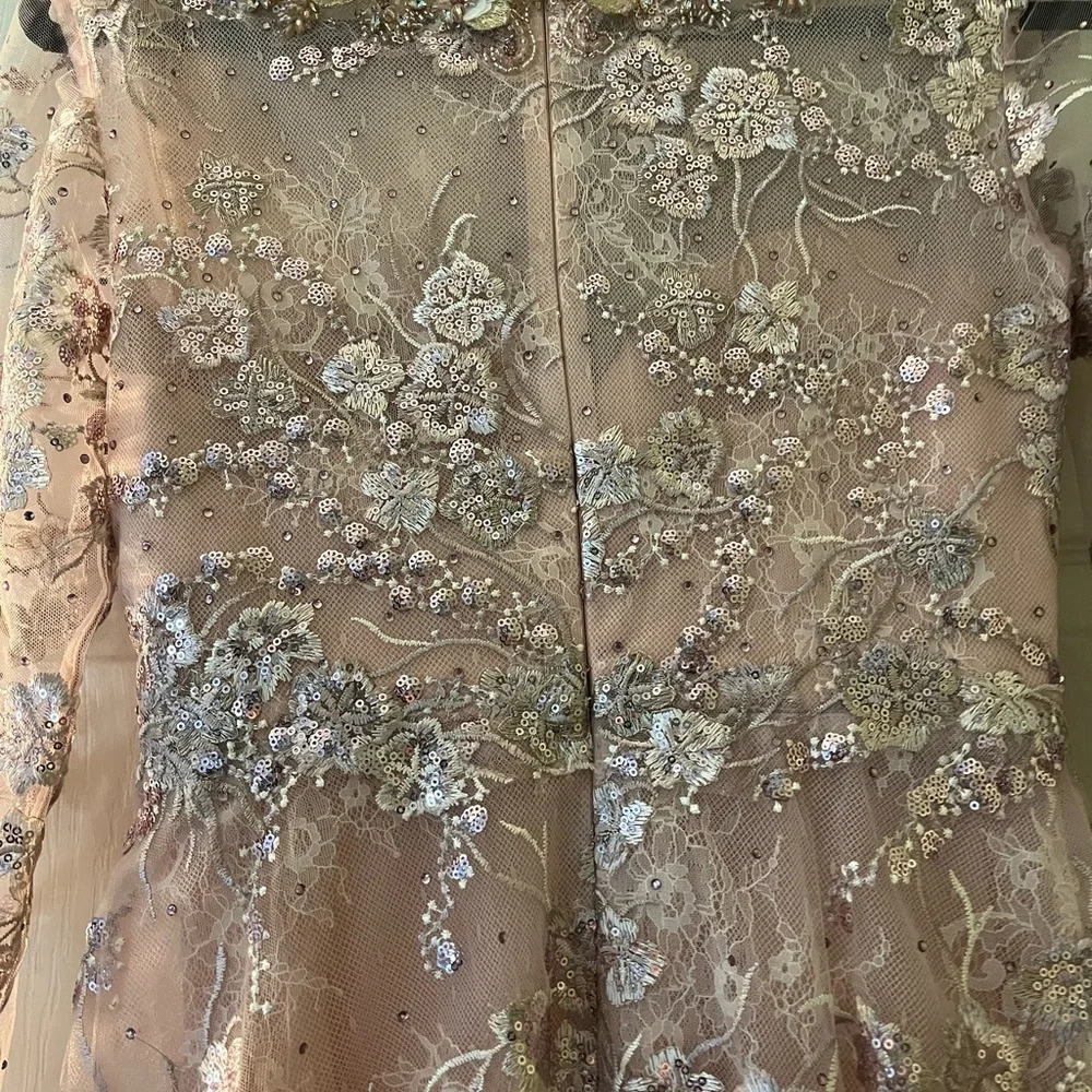 Mac Duggal NWT Rose LS Beaded Floral Dress size 4 #67501 - Picture 9 of 12